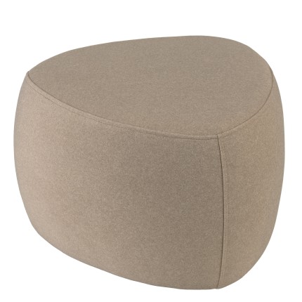 LEOPOLD - Kiezelvormige poef nr. 2 van donkerbeige fluweellook stof LEOPOLD